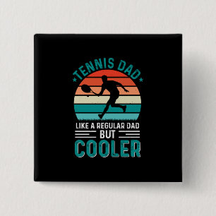 Tennis Dad Retro Sunset 15 Cm Square Badge