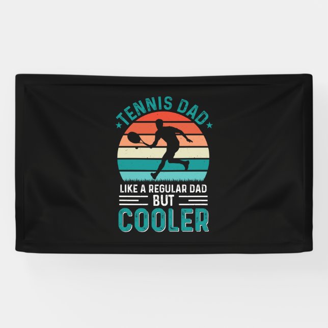 Tennis Dad Retro Sunset Banner (Horizontal)