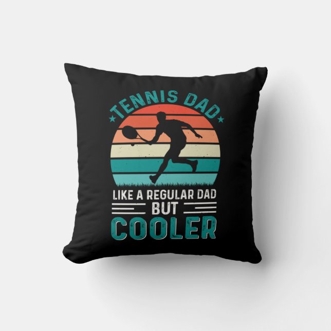 Tennis Dad Retro Sunset Cushion (Front)