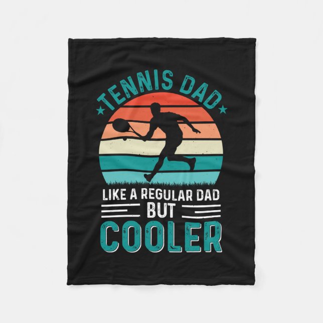 Tennis Dad Retro Sunset Fleece Blanket (Front)