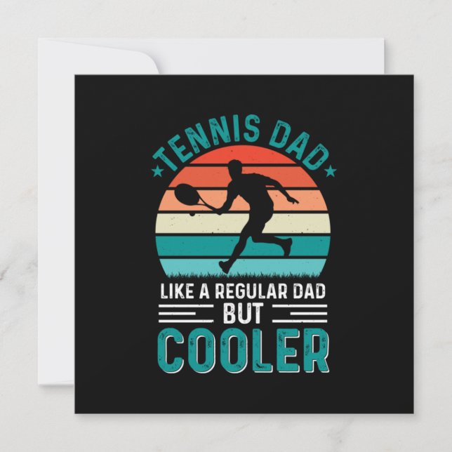 Tennis Dad Retro Sunset Invitation (Front)