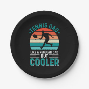 Tennis Dad Retro Sunset Paper Plate