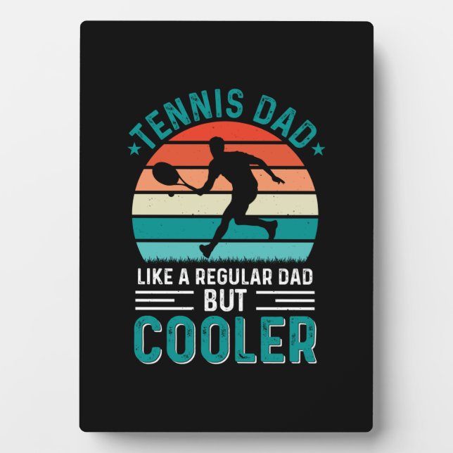 Tennis Dad Retro Sunset Plaque (Front)