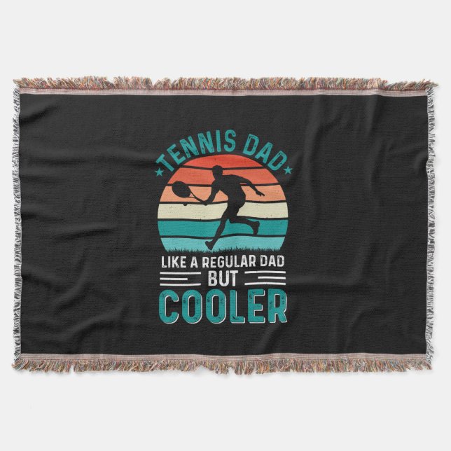 Tennis Dad Retro Sunset Throw Blanket (Front)