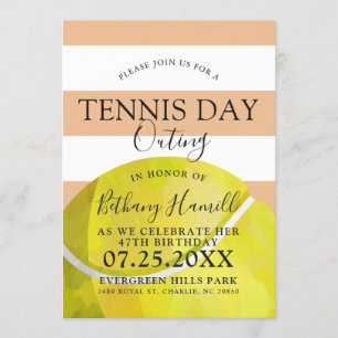Tennis Day Outing   Tennis Themed Tan Invite