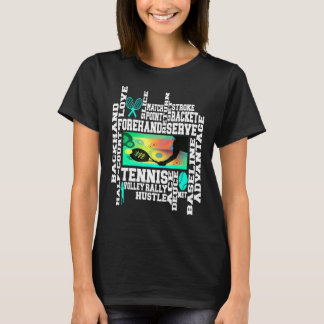 Tennis Decor Print Theme Appreciation Print T-Shirt