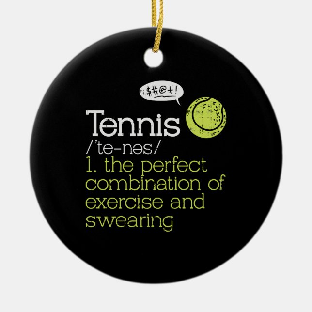 Tennis Definition Ceramic Tree Decoration (Front)