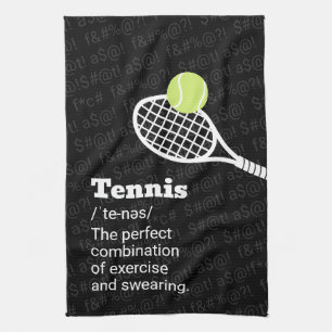 Tennis Definition Exercise and Swearing Tea Towel
