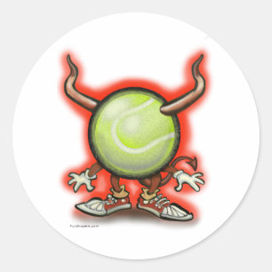 Tennis Demon Classic Round Sticker