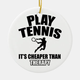 Tennis design ceramic tree decoration