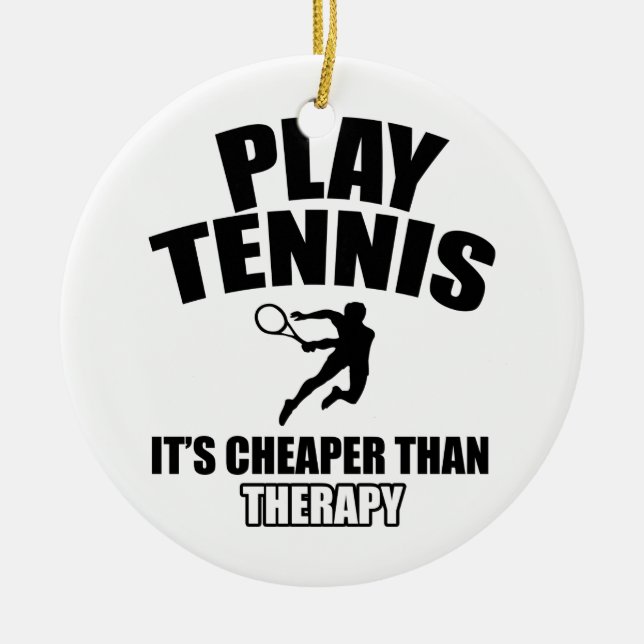 Tennis   design ceramic tree decoration (Front)