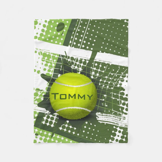 Tennis Design Fleece Blanket (Front)