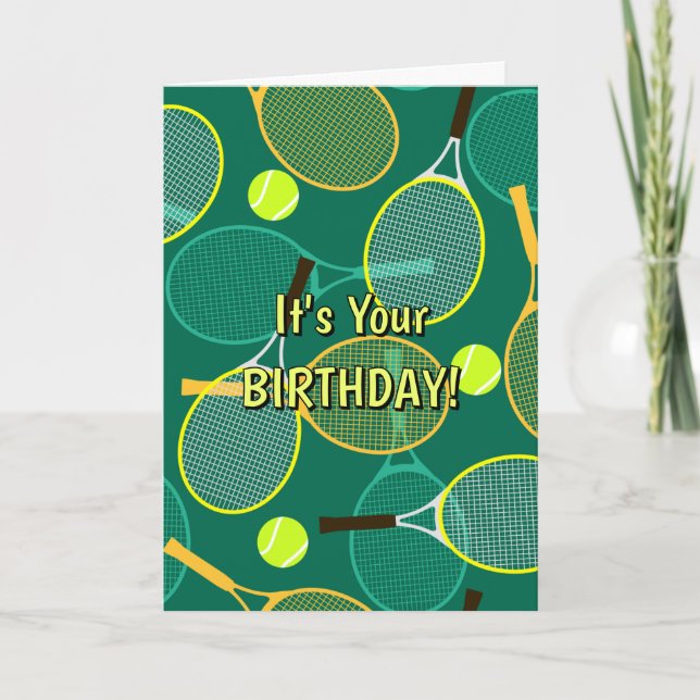 Tennis Design Greeting Card (Front)