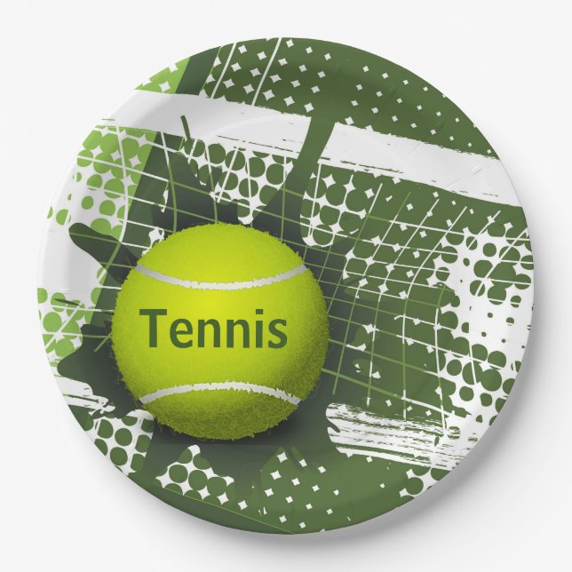 Tennis Design Paper Party Plate (Front)