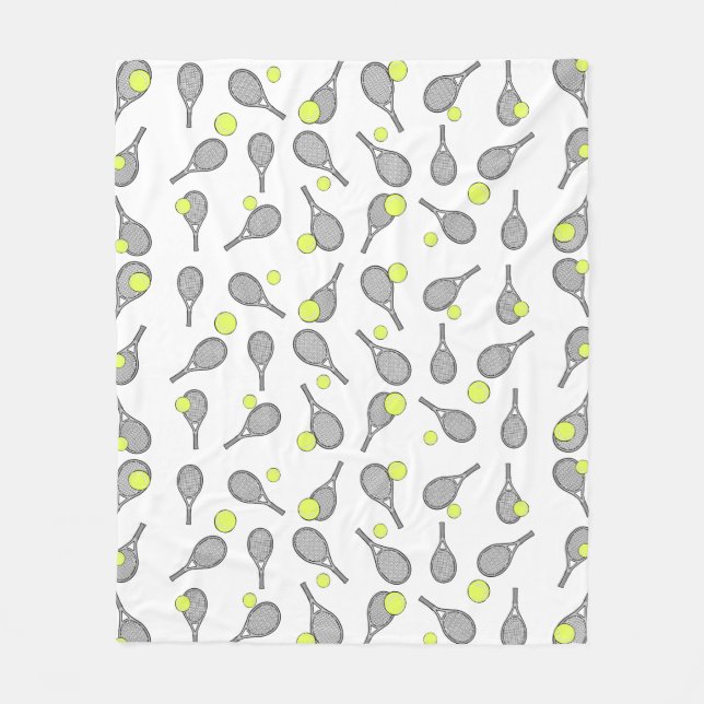 Tennis Design Pattern Fleece Blanket (Front)