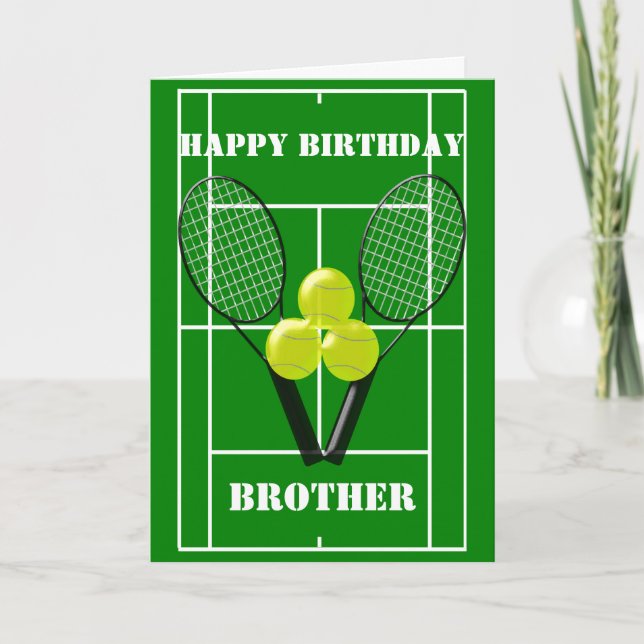 Tennis Design Personalised Brother Birthday Card (Front)