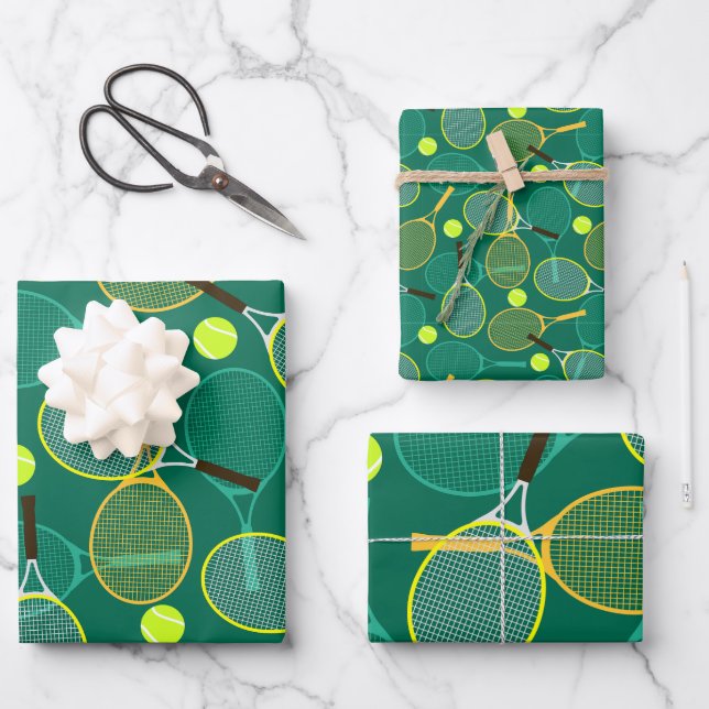 Tennis Design  Wrapping Paper Sheet (Front)