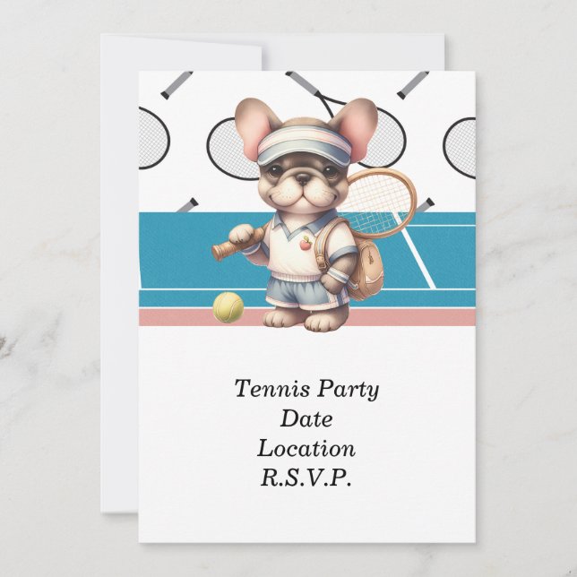 Tennis Dog Let's Play the Game  Invitation (Front)