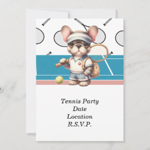 Tennis Dog Let's Play the Game  Invitation