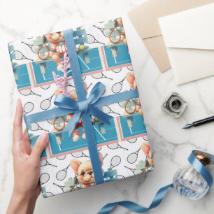 Tennis Dog Let's Play the Game  Wrapping Paper