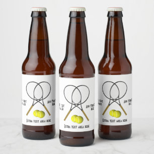 Tennis Doubles 3 Text Areas Beer Bottle Label