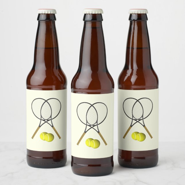 Tennis Doubles Cream Beer Bottle Label (Bottles)