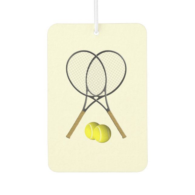 Tennis Doubles Cream Car Air Freshener (Front)