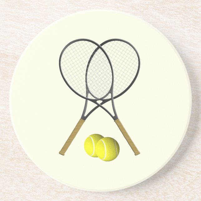 Tennis Doubles Cream Coaster (Front)