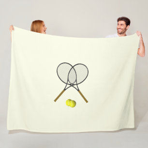 Tennis Doubles Cream Fleece Blanket