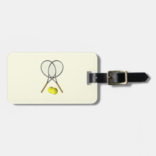 Tennis Doubles Cream Luggage Tag