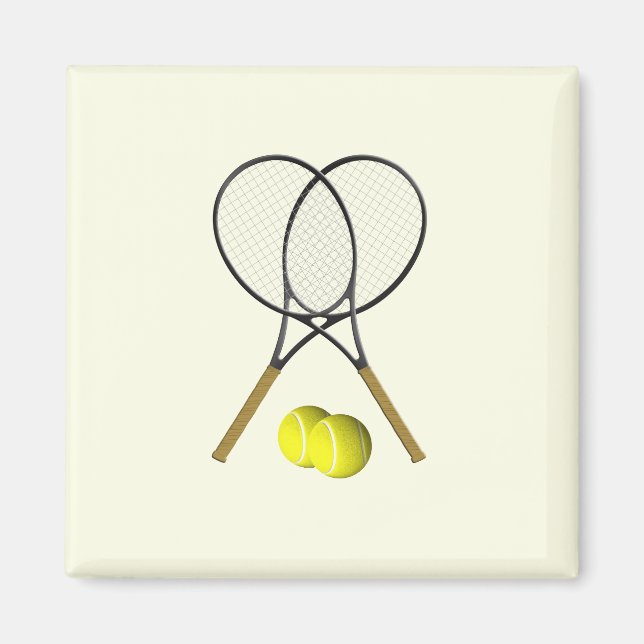 Tennis Doubles Cream Magnet (Front)