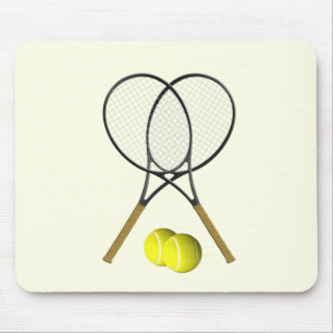 Tennis Doubles Cream Mouse Mat