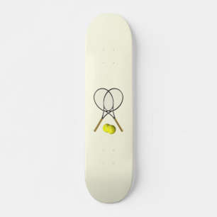 Tennis Doubles Cream Skateboard