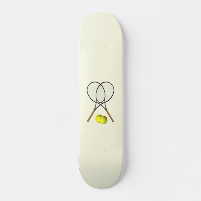 Tennis Doubles Cream Skateboard (Front)