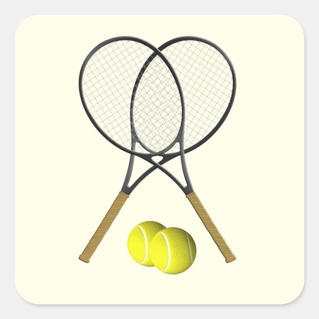 Tennis Doubles Cream Square Sticker (Front)