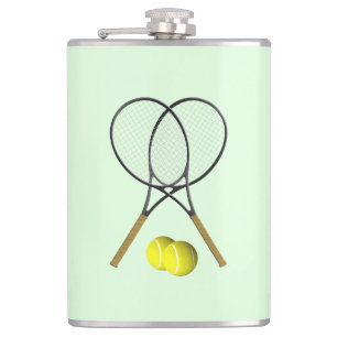 Tennis Doubles Green Hip Flask