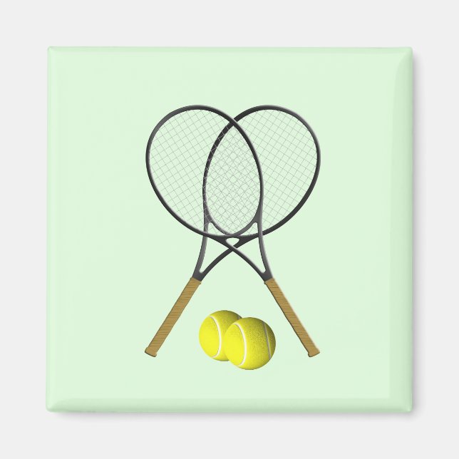 Tennis Doubles Green Magnet (Front)