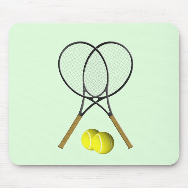 Tennis Doubles Green Mouse Mat (Front)
