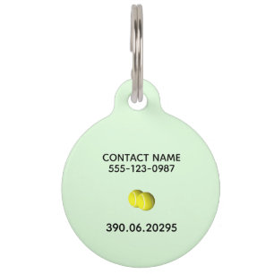 Tennis Doubles Green Pet Tag
