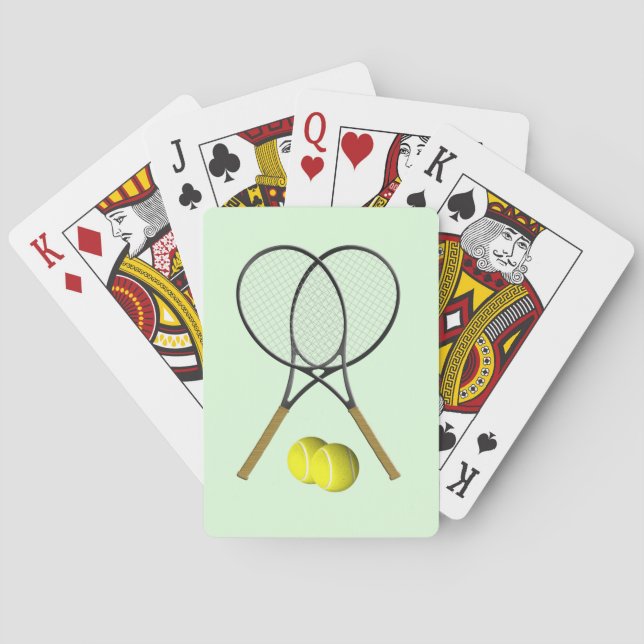 Tennis Doubles Green Playing Cards (Back)