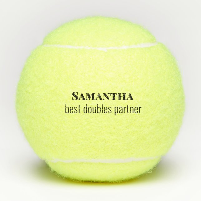 Tennis Doubles Partner Name Tennis Balls Gift (Front)