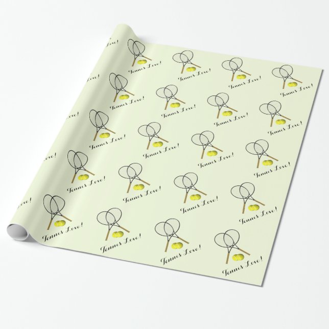 Tennis Doubles Tennis Love Wrapping Paper (Unrolled)
