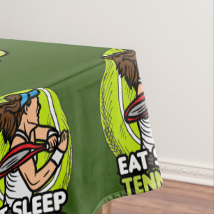 Tennis Eat Sleep Repeat for Tennis Player Party  Tablecloth