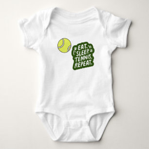 Tennis eat sleep tennis repeat baby bodysuit