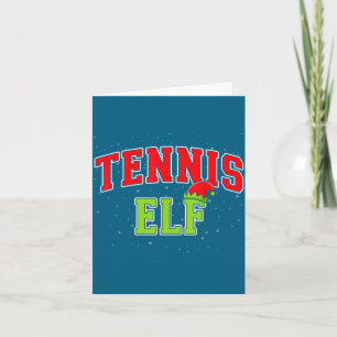 Tennis Elf Christmas Family Matching Group Xmas  Card