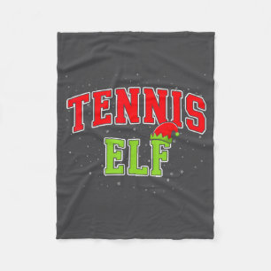 Tennis Elf Christmas Family Matching Group Xmas  Fleece Blanket