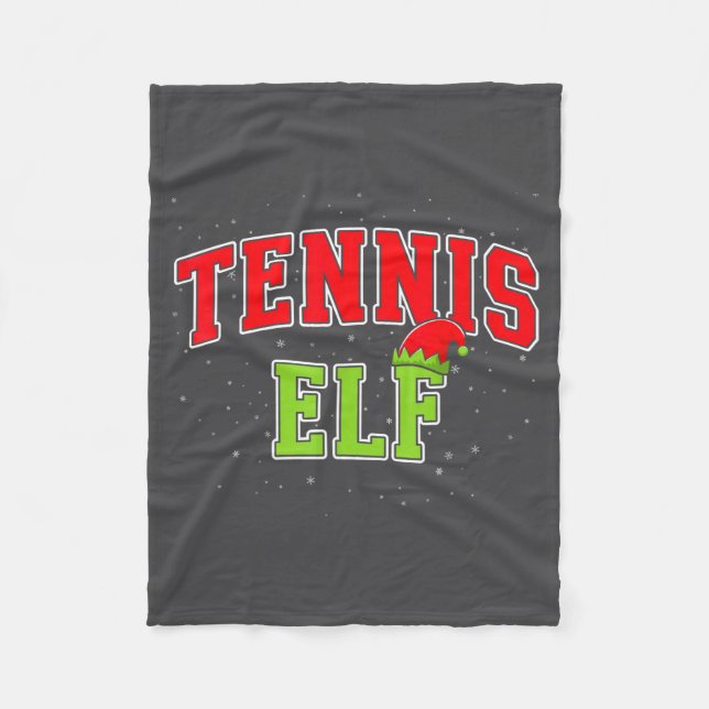 Tennis Elf Christmas Family Matching Group Xmas  Fleece Blanket (Front)