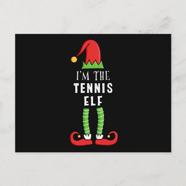 Tennis Elf Christmas Matching Family Gift Postcard (Front)