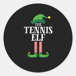 Tennis Elf Matching Family Group Christmas Party Classic Round Sticker