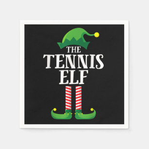 Tennis Elf Matching Family Group Christmas Party Napkin